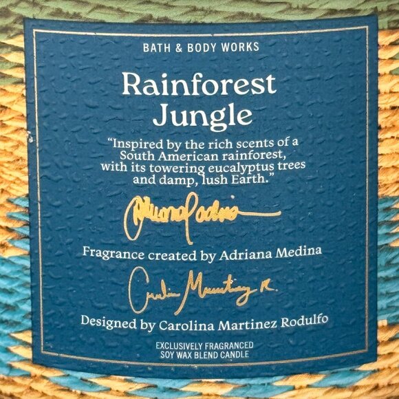 BBW Rainforest Jungle Bath & Body Works 3 Wick Candle - Picture 3 of 10